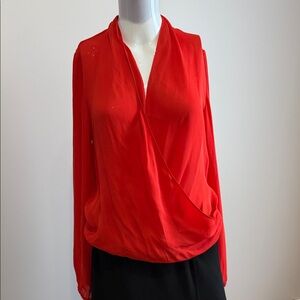 Haute Hippie Elegant Red Women's Wrap Blouse Size S